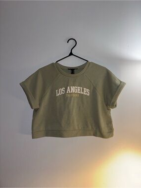 Forever 21 Olive Green "Los Angeles California" Crop Top